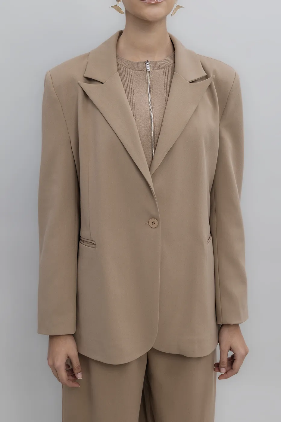 Bayan Kahverengi Blazer Ceket