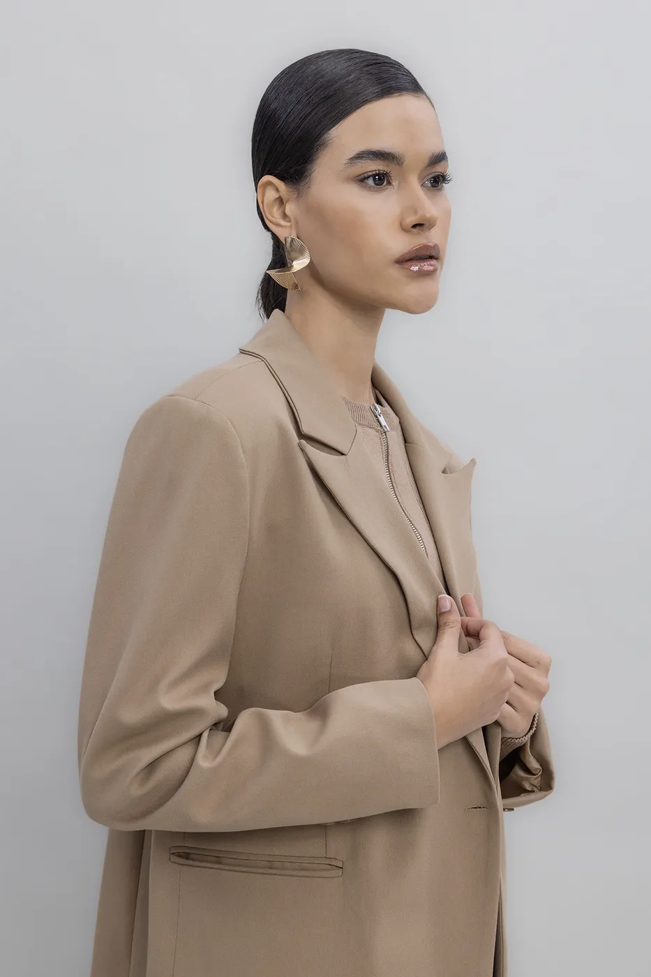 Bayan Kahverengi Blazer Ceket