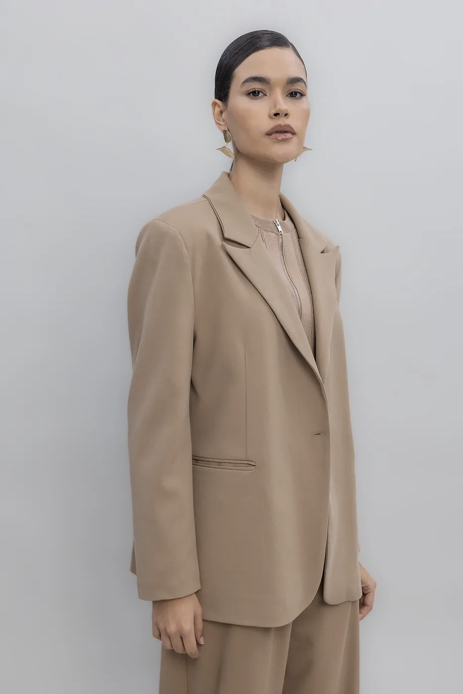 Bayan Kahverengi Blazer Ceket