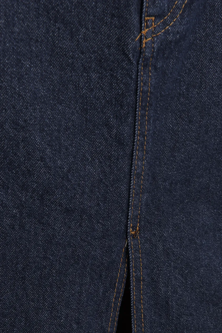 Bayan Lacivert Midi Denim Kalem Etek