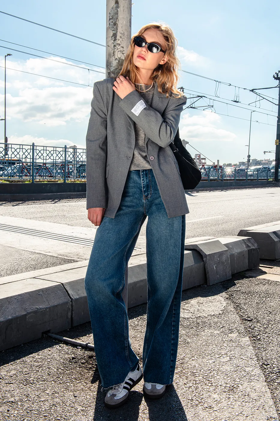 Bayan Gri Blazer Ceket