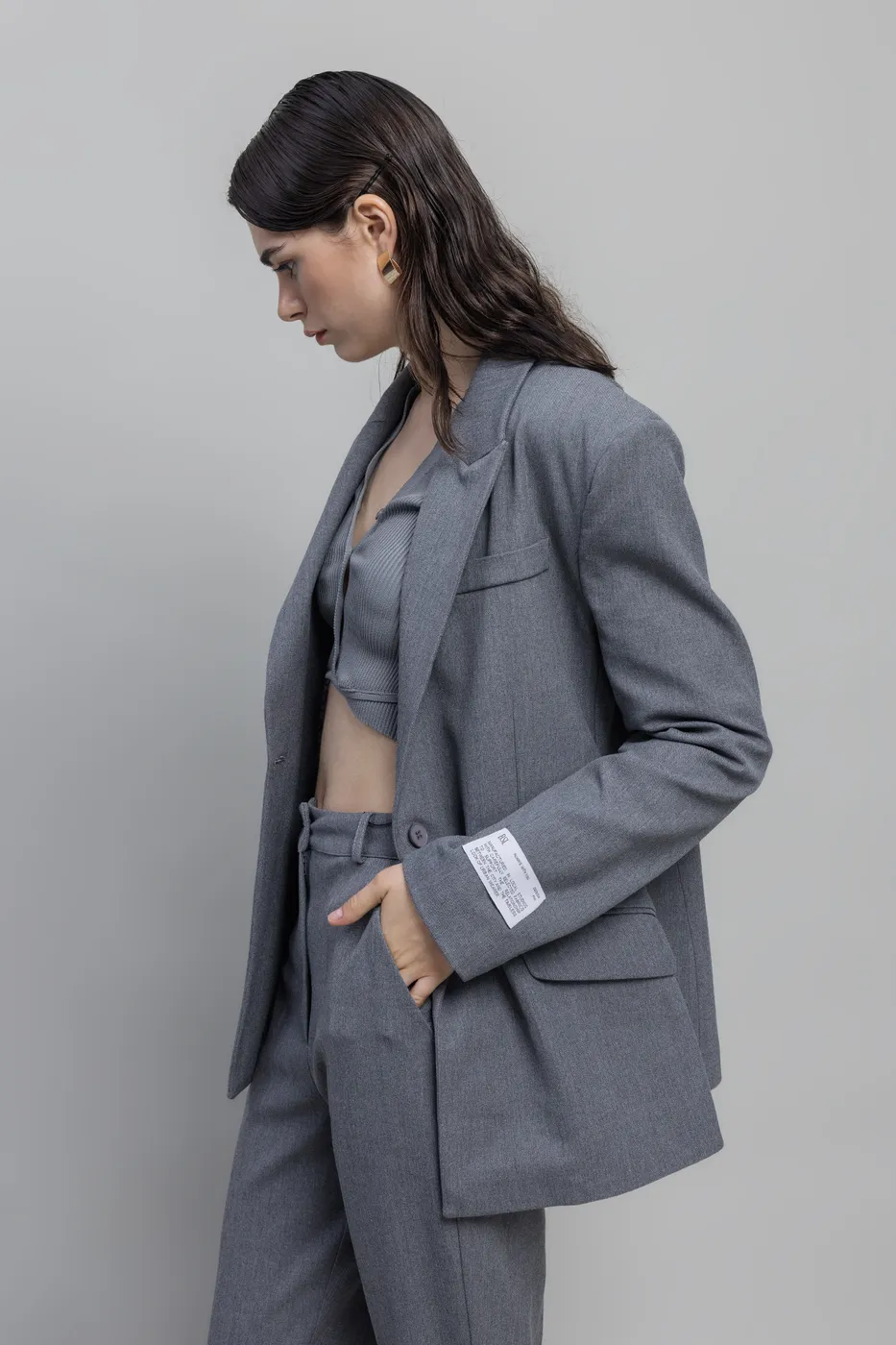 Bayan Gri Blazer Ceket
