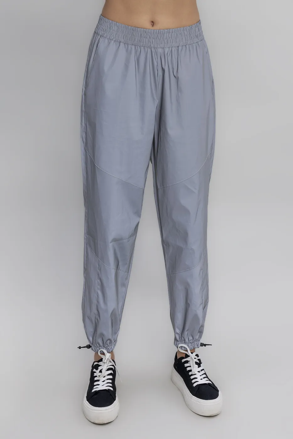 Bayan Gri Reflektörlü Jogger Pantolon