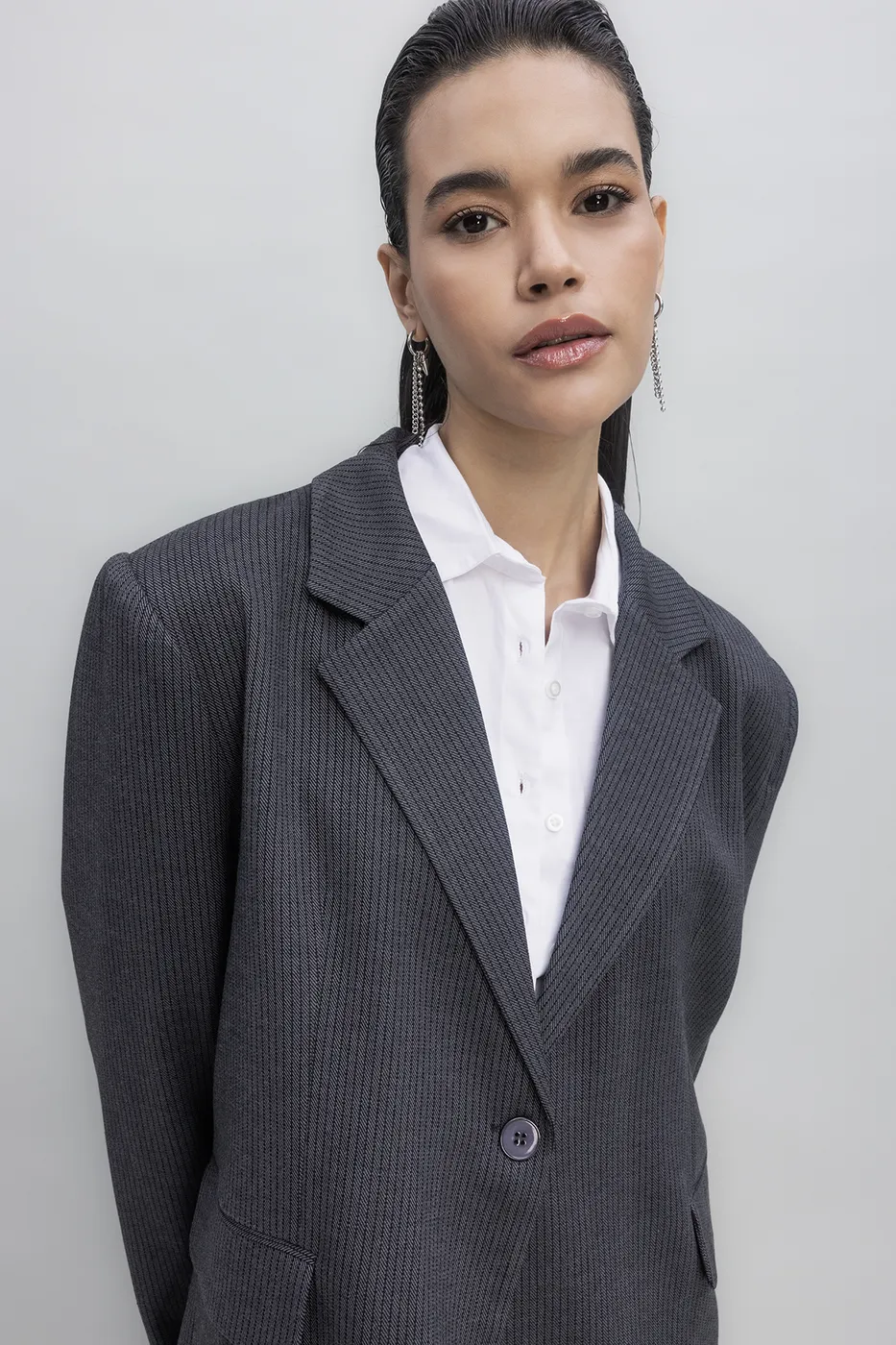 Bayan Gri Blazer Ceket