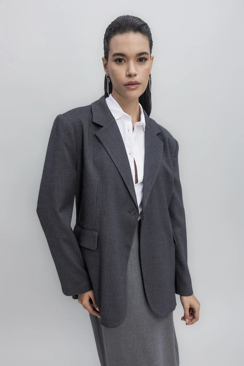 Bayan Gri Blazer Ceket
