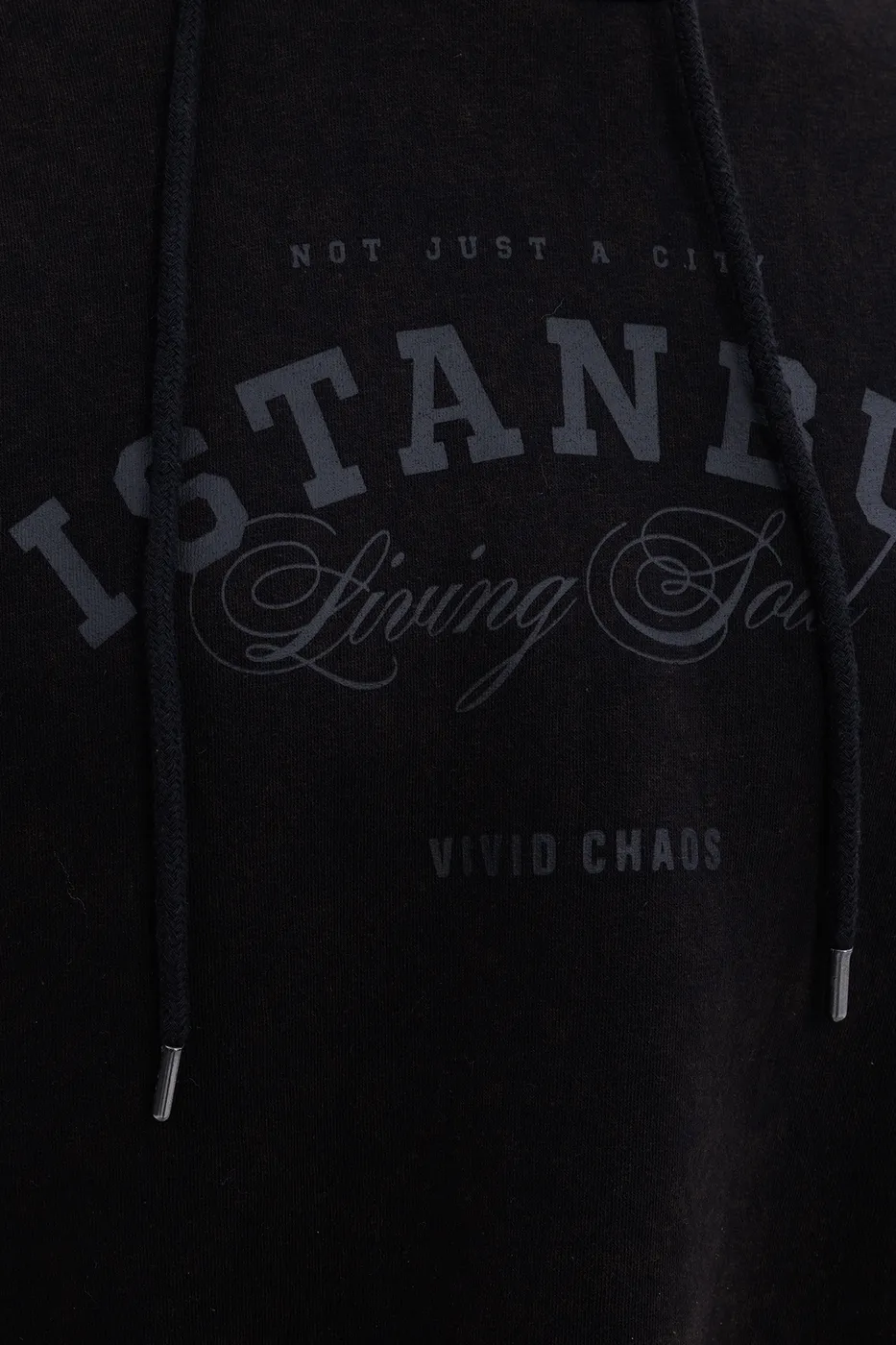 Bayan Kahverengi Kapüşon Baskı Detaylı Şardonlu Sweatshirt