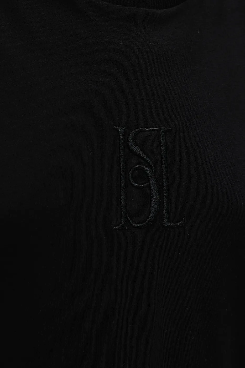 Bayan Siyah Nakışlı Basic Tshirt