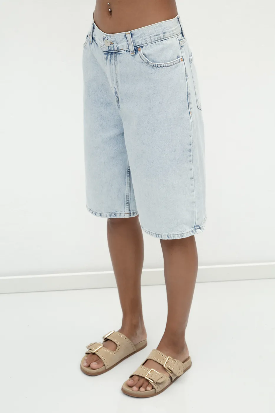 Bayan Mavi Denim Bermuda Şort