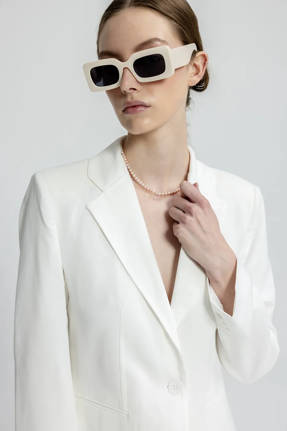 Bayan Beyaz Blazer Ceket