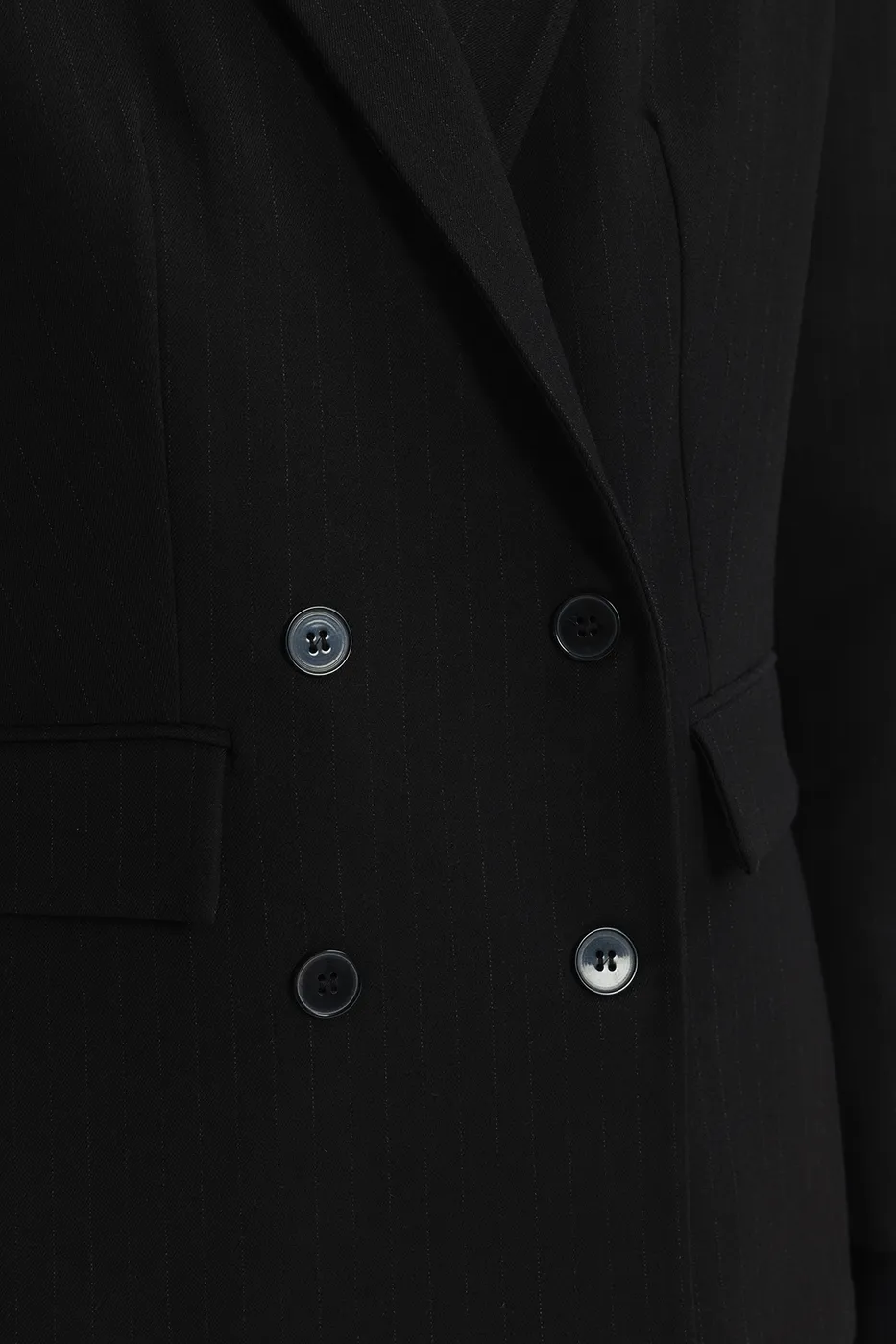 Bayan Siyah Kruvaze Blazer Ceket