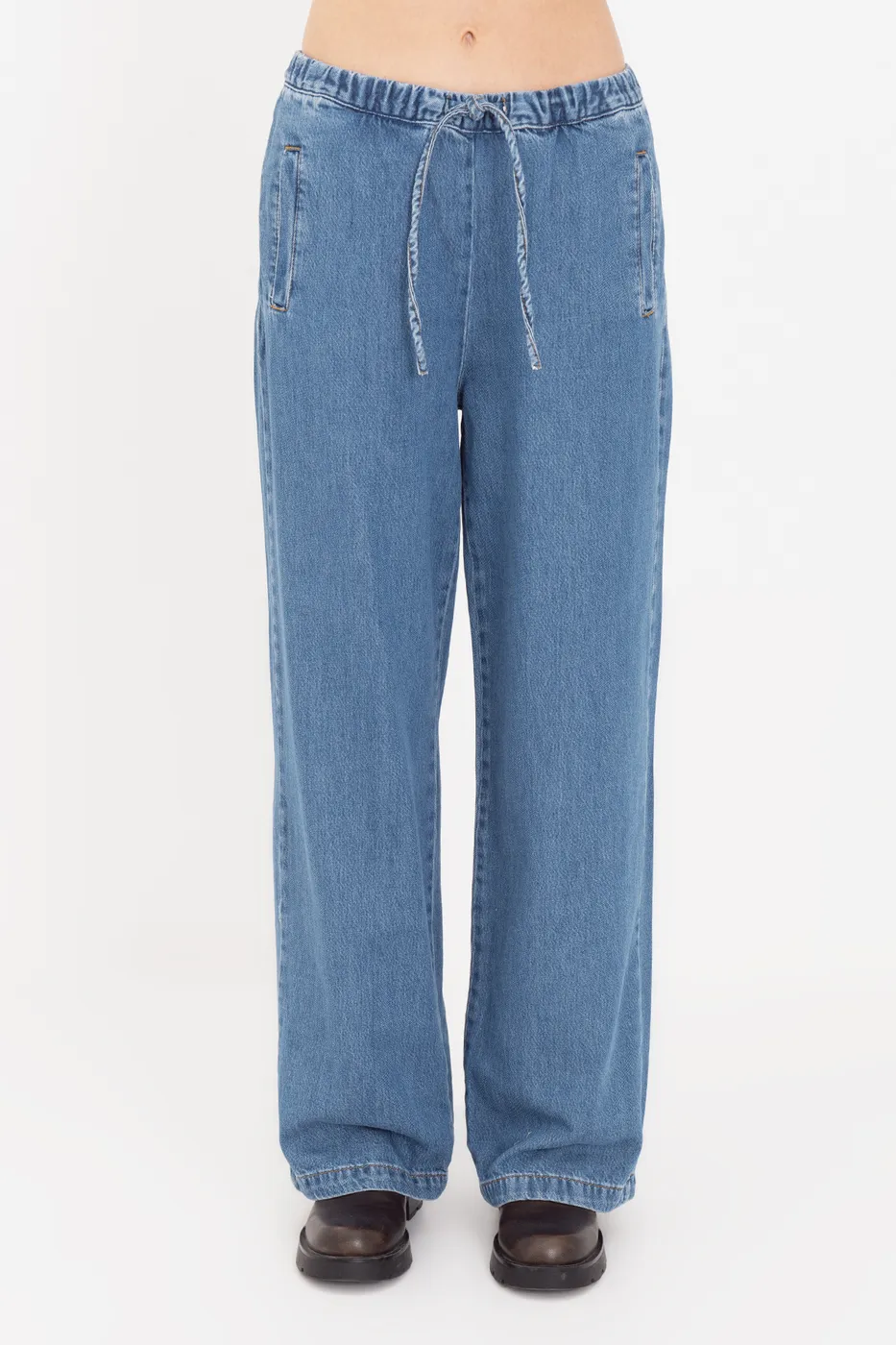 Bayan Lacivert Jogger Denim Pantolon