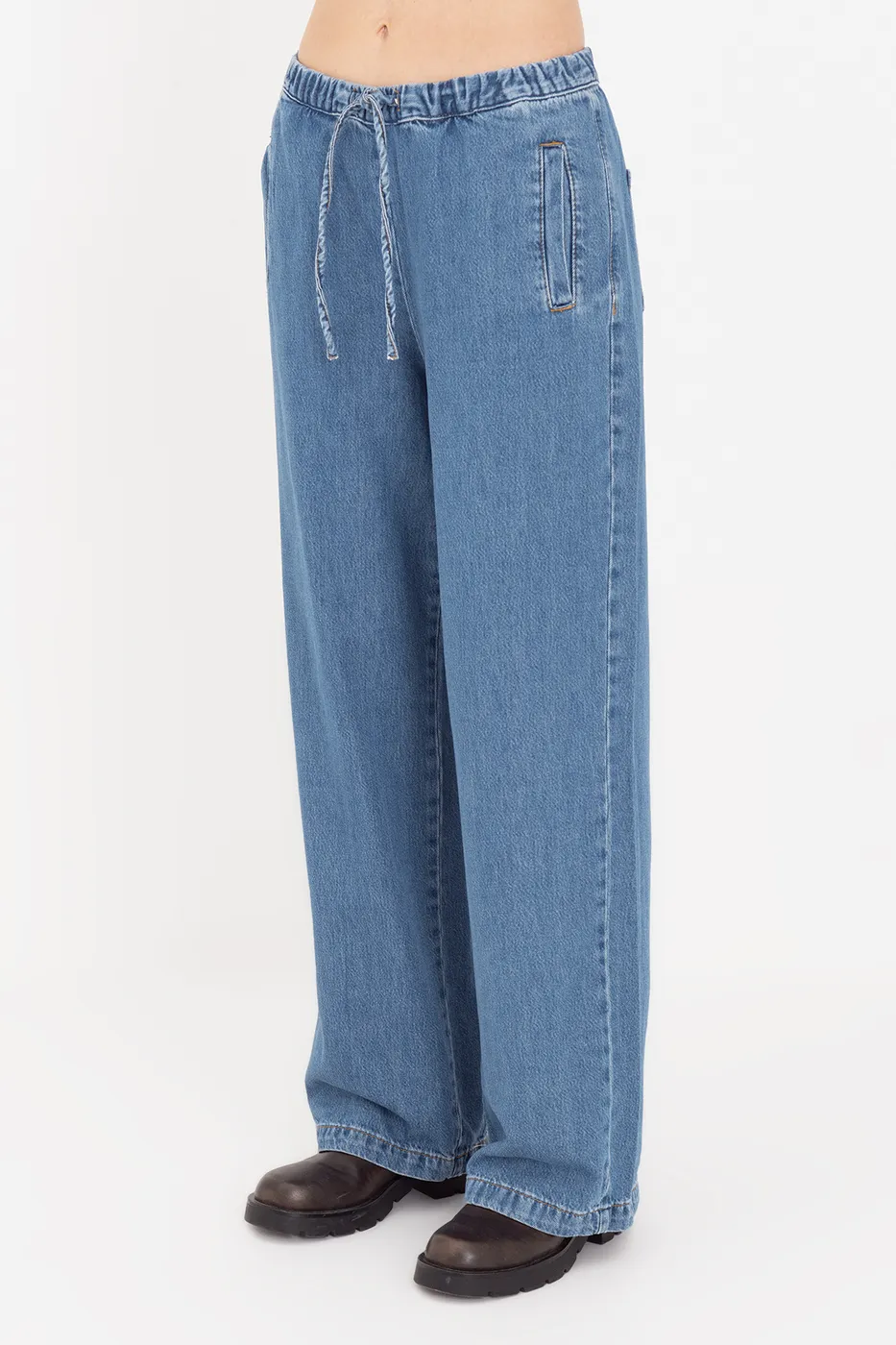 Bayan Lacivert Jogger Denim Pantolon