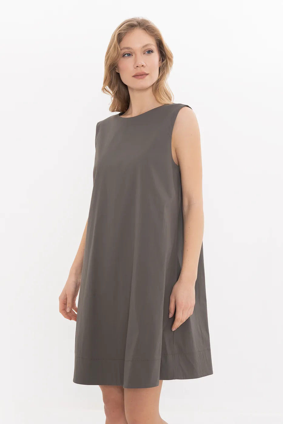 Bayan Haki Oversize Mini Elbise