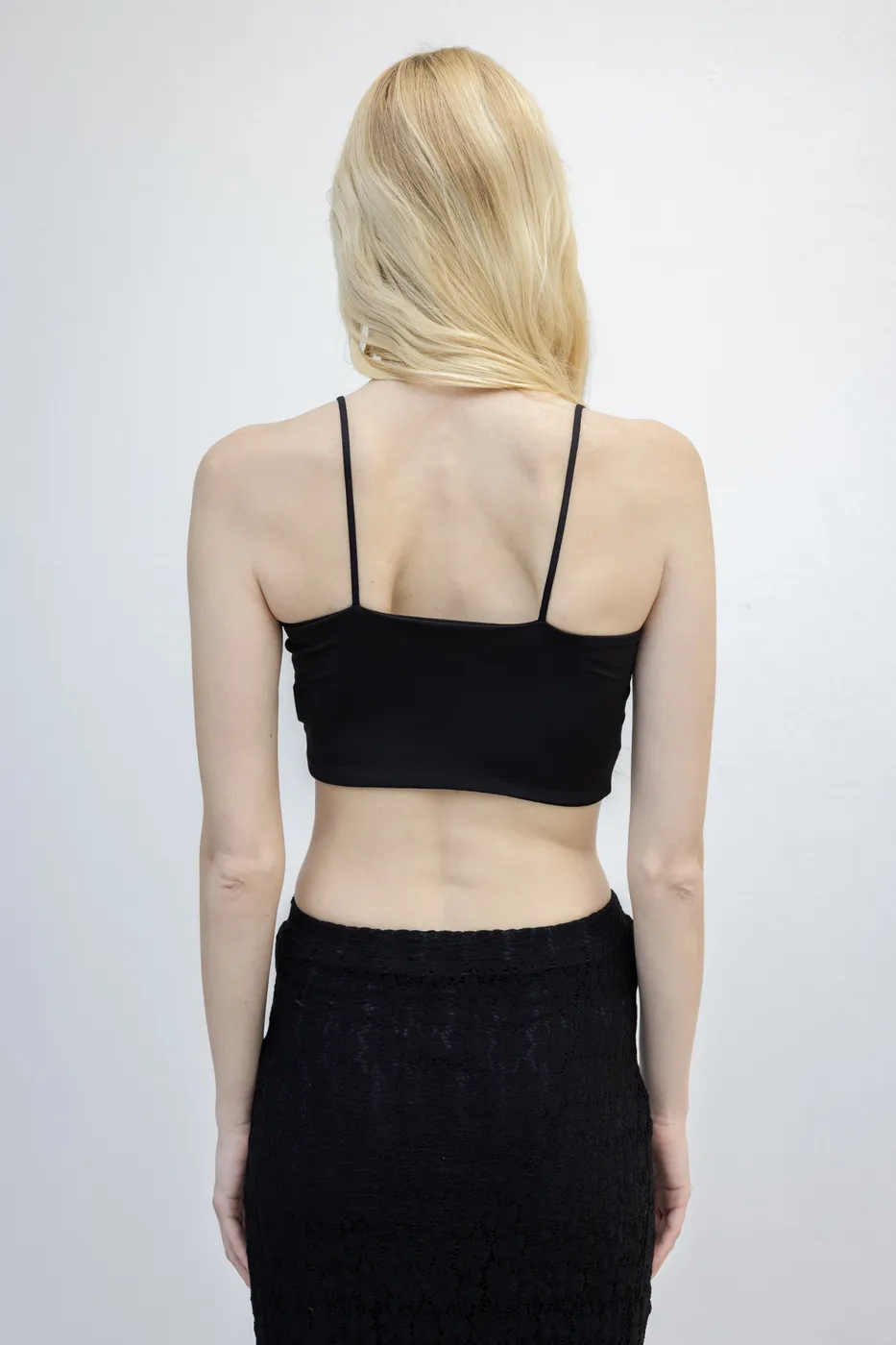 Bayan Siyah Straplez Askılı Body