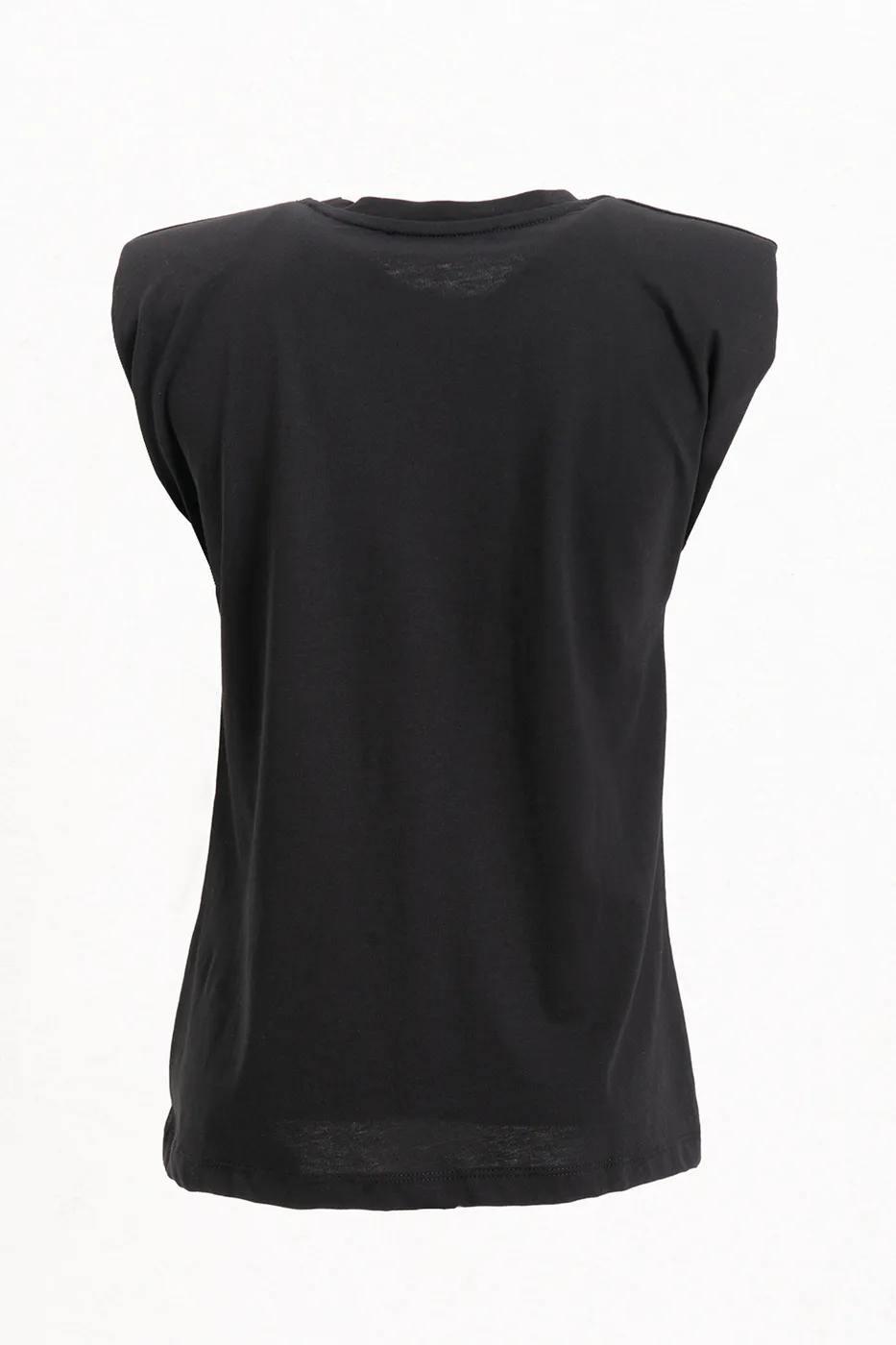 Bayan Siyah Vatkalı Basic Tshirt