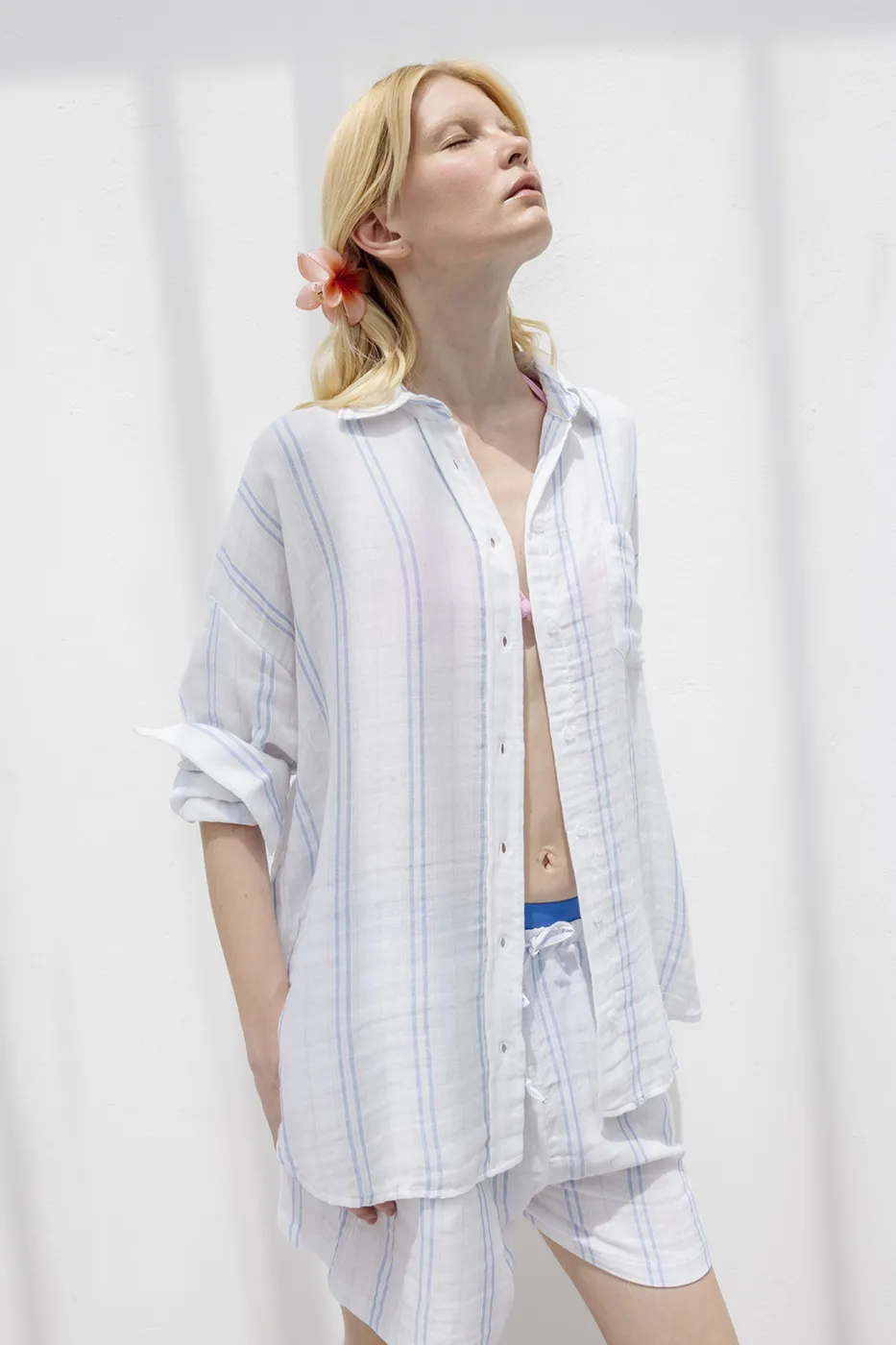 Bayan Beyaz %100 Cotton Oversize Gömlek