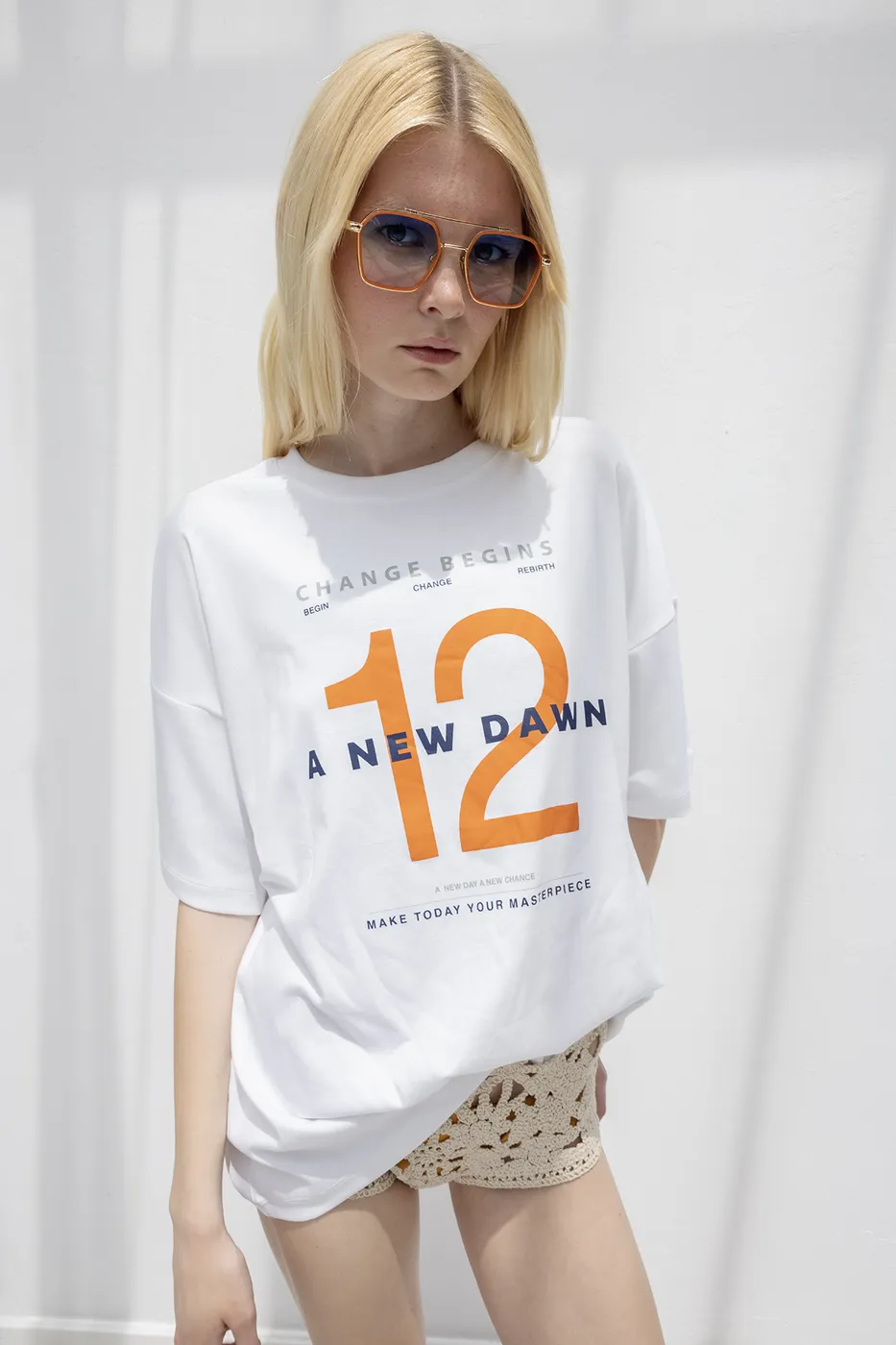 Bayan Beyaz Bsl diya tshirt