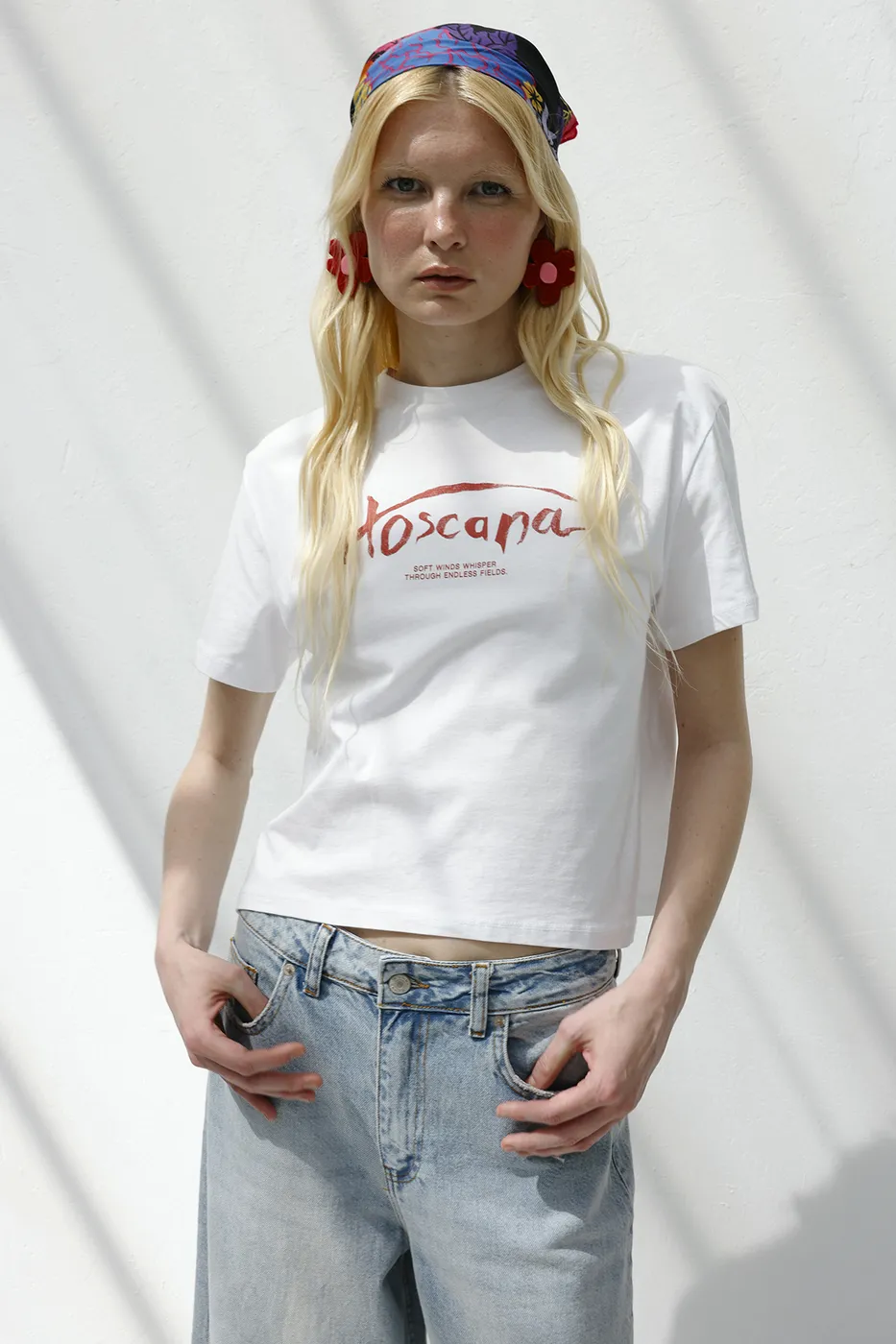 Bayan Beyaz Basic Baskılı Tshirt