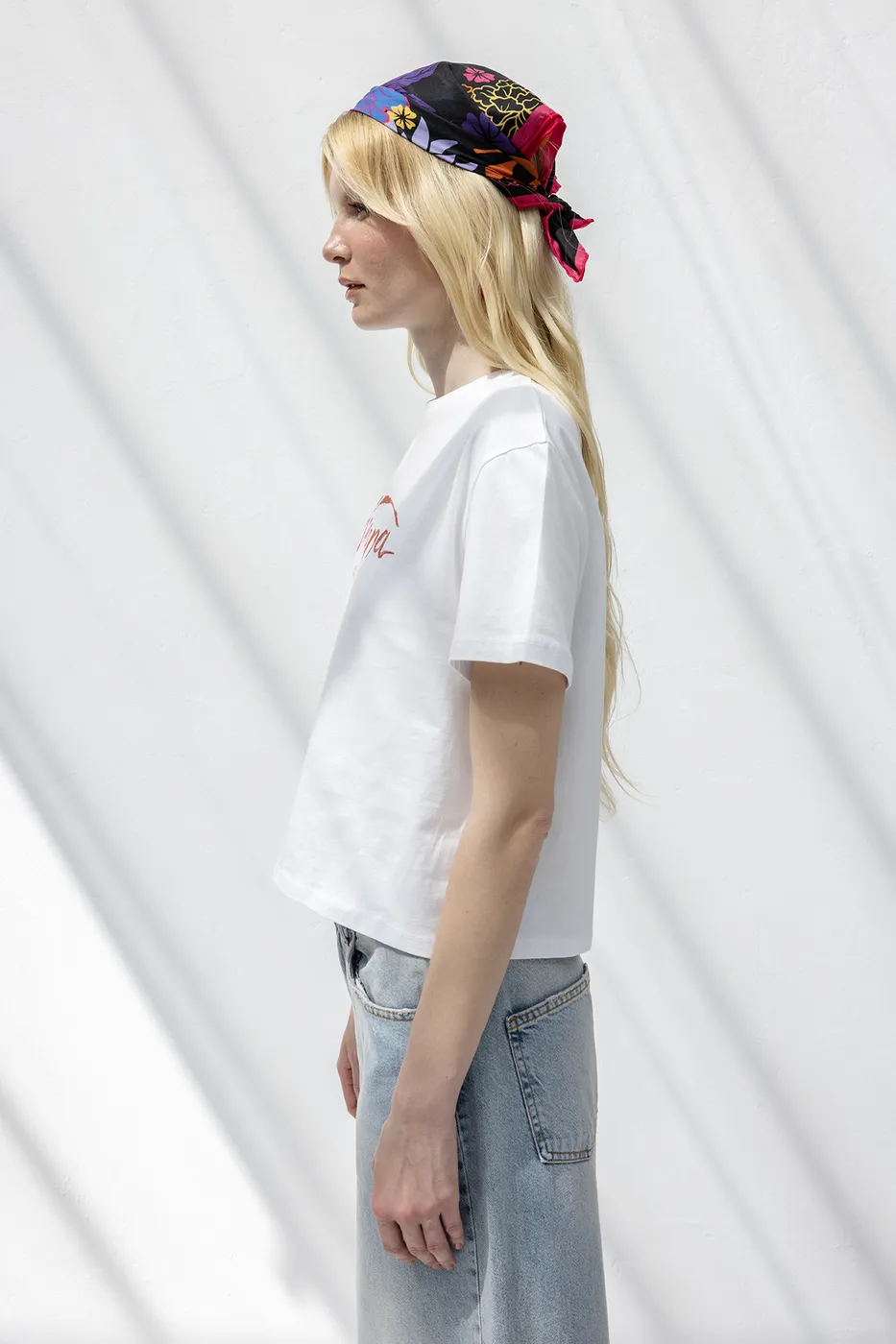 Bayan Beyaz Basic Baskılı Tshirt