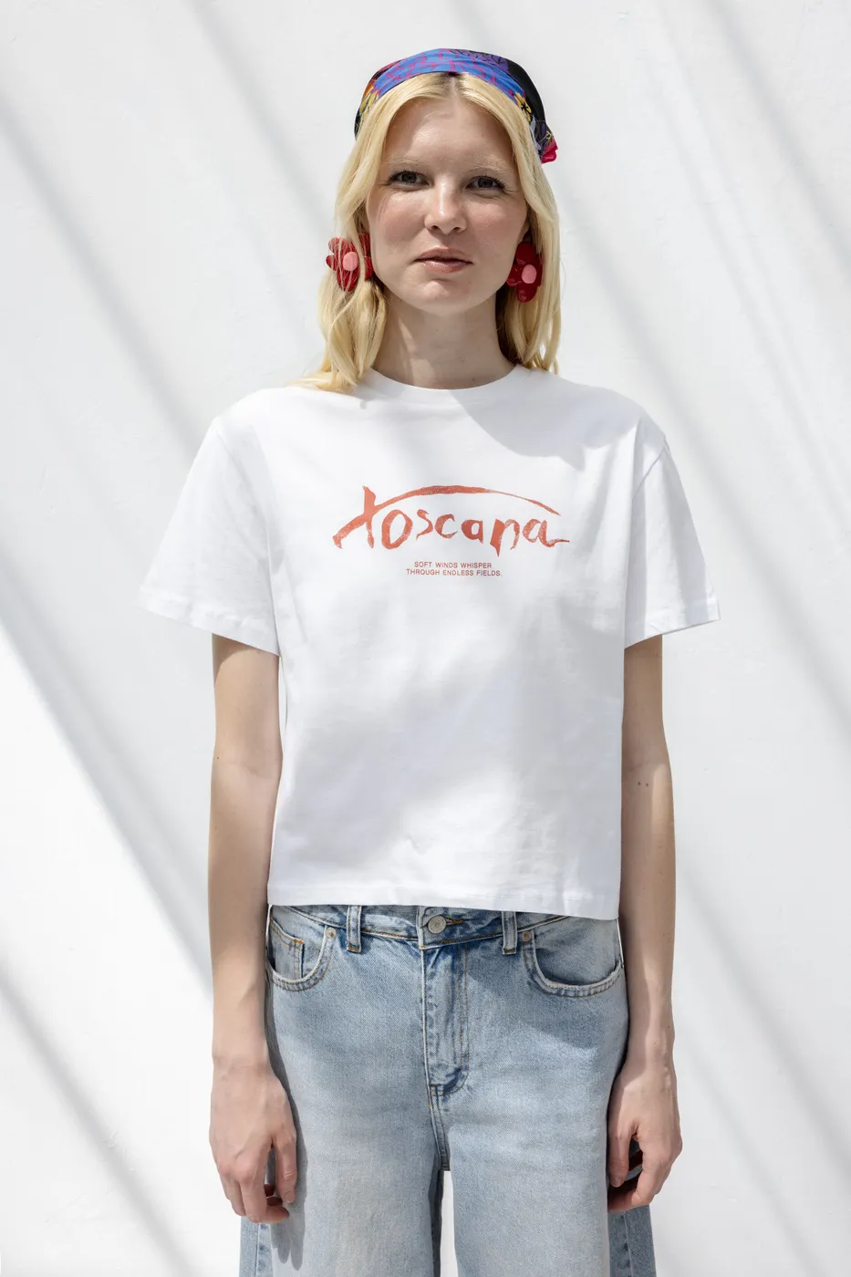 Bayan Beyaz Basic Baskılı Tshirt