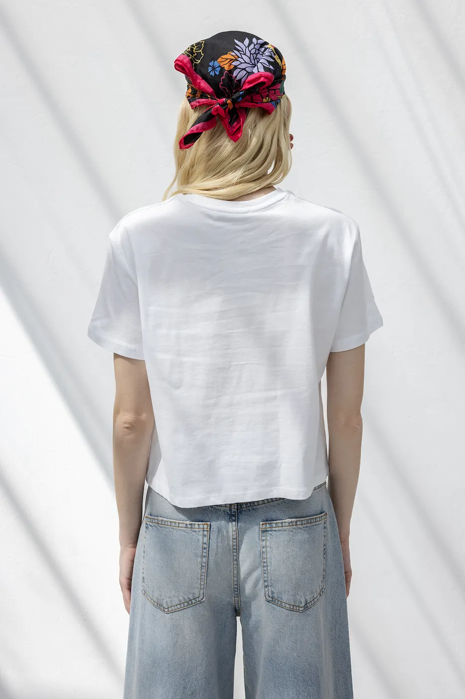 Bayan Beyaz Basic Baskılı Tshirt