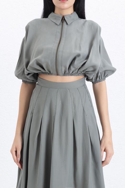 Crop Balon Bluz