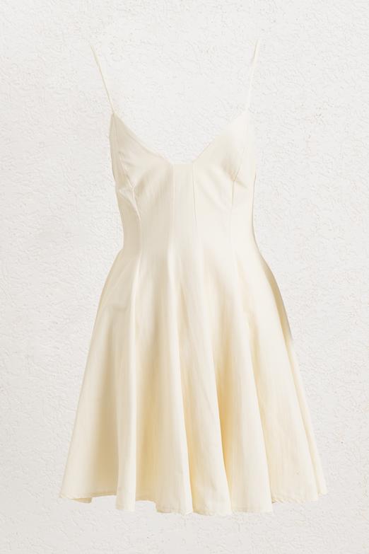 Askılı Poplin Mini Elbise