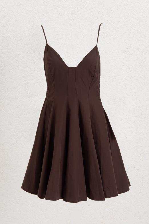 Askılı Poplin Mini Elbise