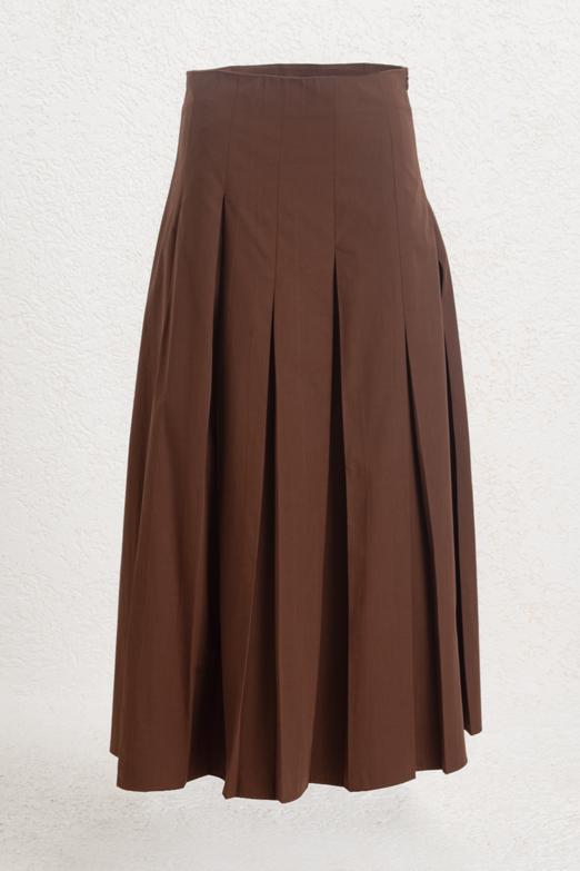 Pileli Midi Cotton Etek
