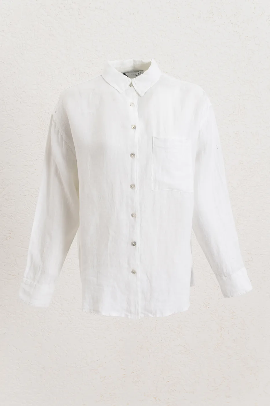 Bayan Beyaz %100 Keten Oversize Gömlek