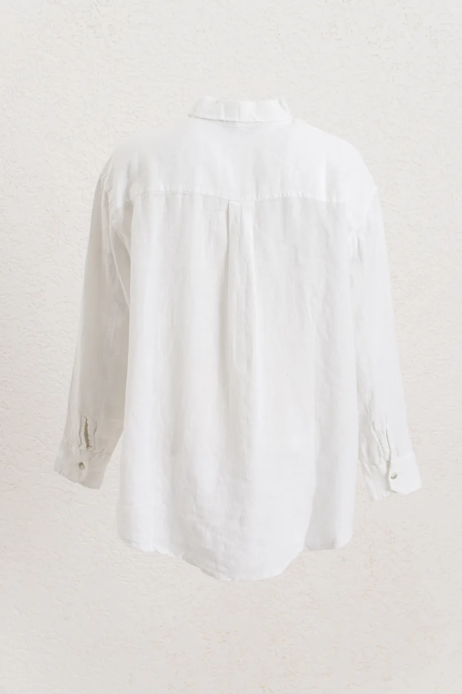 Bayan Beyaz %100 Keten Oversize Gömlek