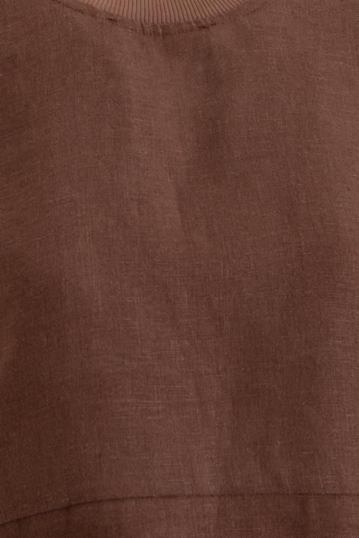 Yandan  Bağcıklı  Crop Keten  Bluz