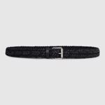 BLACK ECCO Formal Braided Belt Small