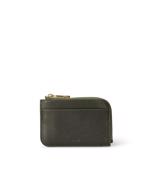 Green ECCO Card Case Zipped Pebbled Leather