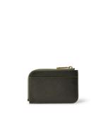 Green ECCO Card Case Zipped Pebbled Leather