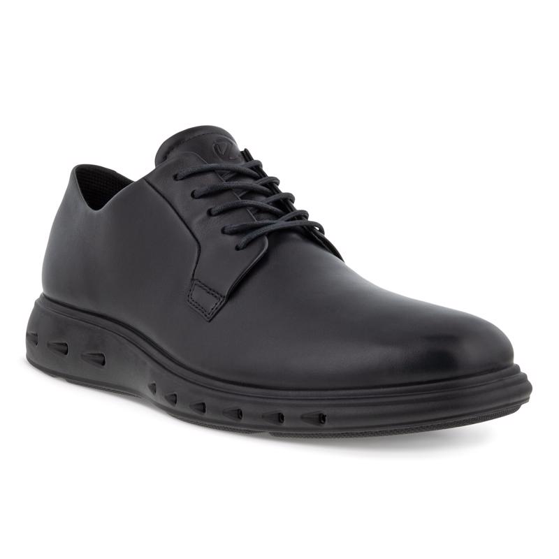 Ecco Mens Gore-Tex Surround Leather Black Sneaker Athletic Shoes
