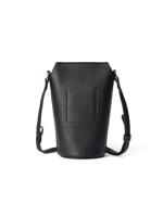 BLACK ECCO Pot Bag Pebbled Leather