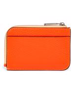 Orange ECCO Card Case Zipped Pebbled Leather