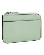 Green ECCO Card Case Zipped Pebbled Leather