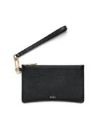 BLACK ECCO Wristlet Pebbled Leather