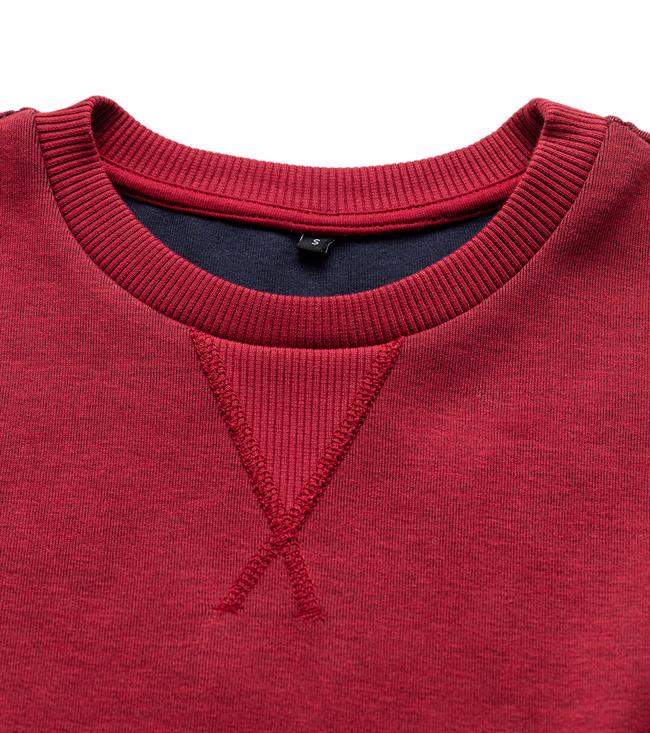 Bayan Bordo Villars Bisiklet Yaka Unisex Sweatshirt