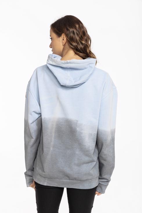 Bayan Dip Dye Blue Aspen Unisex Kapüşonlu