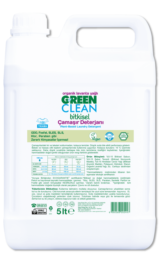 Erkek genel Sıvı Bitkisel Çamaşır Detarjanı-5lt