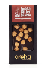 Erkek genel %72 Kakao Fındıklı Bitter Çikolata. 100 Gr.