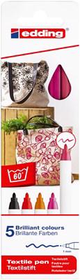 Men genel E-4600 Kumaş Boyama Kalemi 5LI Kutu Warm