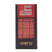  %38 Kakao, Çilekli Beyaz Çikolata. 80 Gr. 