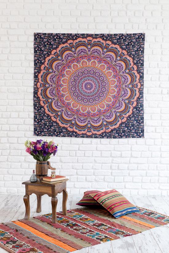 Erkek genel Mandala Örtü-Mor
