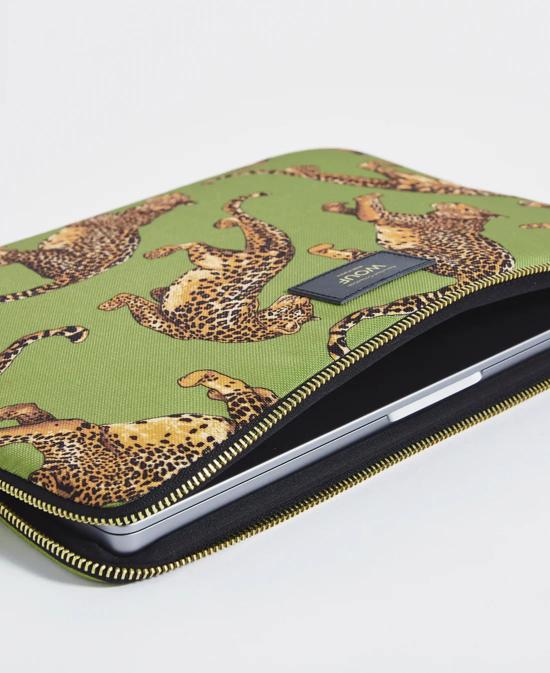 Erkek genel Olive Leopard Laptop Sleeve 13 &14 