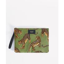 genel Olive Leopard XL Pouch Bag 