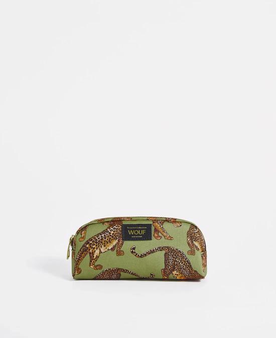Erkek genel Olive Leopard Makeup Bag